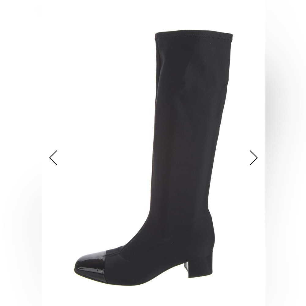 Carel Malaga Stretch Boot Dark Blut Nylon and Black Patent